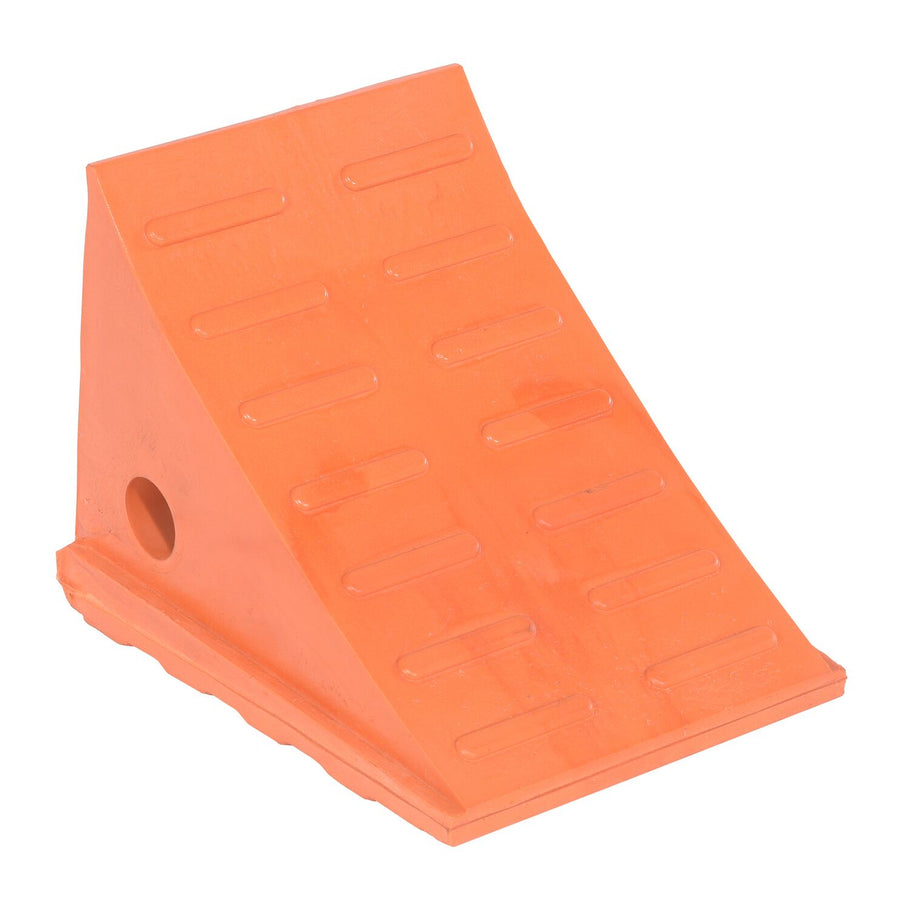 Polyurethane Wheel Chock 7-1/2 In. x 6-9/10 In. x 8-1/2 In. Tire Overall Depth 35 In. 30,000 Lb. Capacity Orange