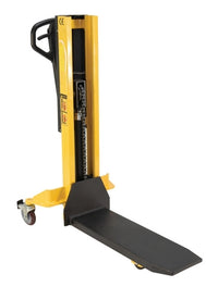 Thumbnail for Steel Single Fork Skid Positioner Lifter 600 Lb. Capacity Yellow / Black