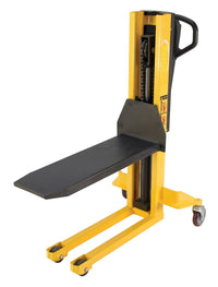 Thumbnail for Steel Single Fork Skid Positioner Lifter 600 Lb. Capacity Yellow / Black