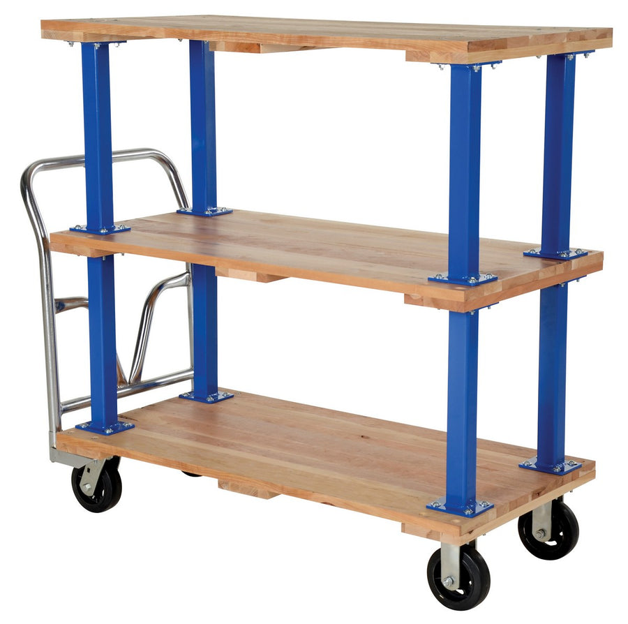 Vestil 24" x 48" Triple Deck Hardwood Platform Truck