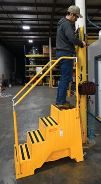 Thumbnail for Vestil Industrial 4-Step Polyethylene Step Stool - Yellow - 260kg Capacity - VST-4-Y