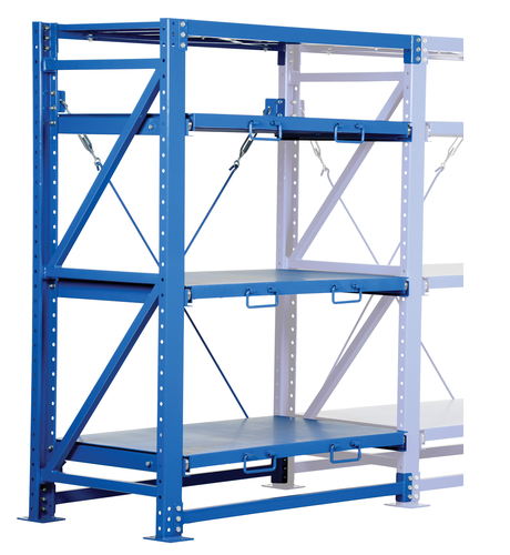 Steel Roll Out Shelving-Add On Unit 32"l X 57"w X 80"h 6,000 Lb. Capacity Blue