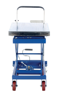 Thumbnail for Steel Scissor Cart with Scale 19-1/2 In. x 32 In. 500 Lb. Capacity Blue/Silver