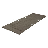 Thumbnail for 3' x 8' AlturnaMAT® Ground Protection Mat, One Smooth Side, Hand Holes, 120 Ton Capacity, Black - AM38S1HH8