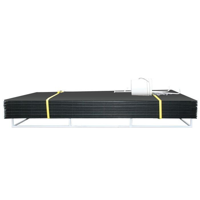 12 Pack, 3' x 8' AlturnaMAT® Ground Protection MatPak, Smooth Sides, Hand Holes, 120 Ton Capacity, Black - AMCP3S2HH8