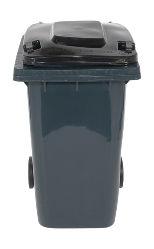 High Density Polyethylene 64 Gallon Trash Can Gray