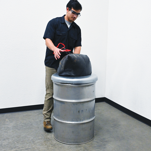 Galvanized Can Bag Holder 55 Gallon Drum 16 In. Silver