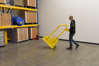 Thumbnail for Polyethylene Nestable with Hand and Back Rails Casters 2 Step 500 Lb. Capacity Yellow