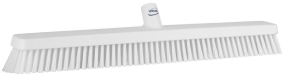 Vikan Heavy Duty Push Broom, 24.4" Soft/stiff, White