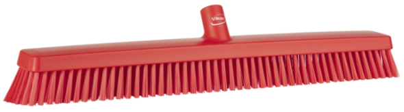 Vikan Heavy Duty Push Broom, 24.4" Soft/stiff, Red