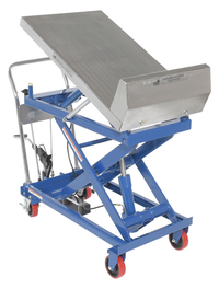 Thumbnail for Steel Lift and Tilt Carts with Sequence Select 22 In. x 33-1/2 In. 1000 Lb. Capacity Blue