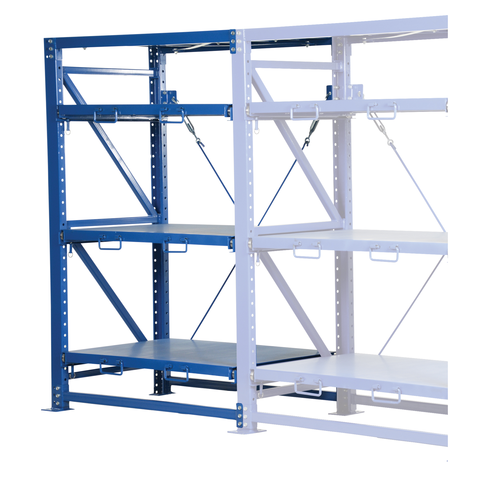 Steel Roll Out Shelving-Add On Unit 32"l X 57"w X 80"h 6,000 Lb. Capacity Blue