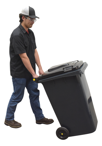 High Density Polyethylene 64 Gallon Trash Can Gray