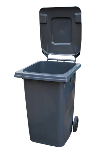High Density Polyethylene 95 Gallon Trash Can Gray