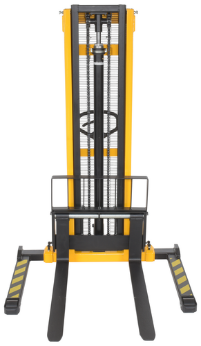 Steel Stacker Manual Pump 2 - 118 In. 1,500 - 2,000 Lb. Capacity Black / Yellow