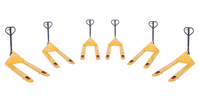 Thumbnail for Steel (Quantity 6) Economy Pallet Truck Hand and Foot Release 62 In. x 29 In. x 48 In. 4,400 Lb. Capacity Yellow