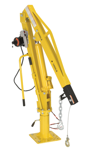 Steel DC Powered Winch Truck Jib Crane 44 In. Reach 1,000 Lb. Extended Capacity Yellow