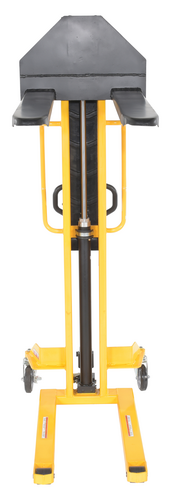 Thumbnail for Steel Manual Stacker Narrow Mast Fixed Forks/Legs 1,000 Lb. Capacity Black / Yello
