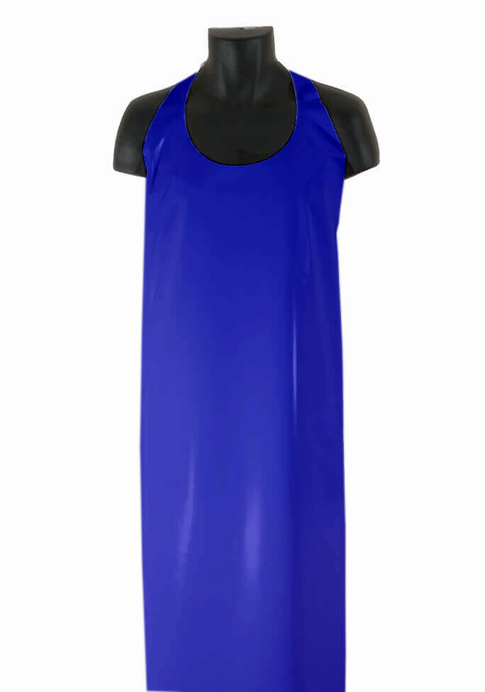 24 Blue, 50” long die-cut aprons, 8 mil