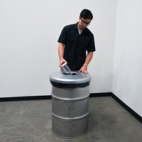 Thumbnail for Galvanized Can Bag Holder 55 Gallon Drum 8 In. Silver