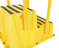 Thumbnail for Polyethylene Nestable with Hand and Back Rails Casters 2 Step 500 Lb. Capacity Yellow