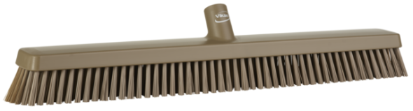 Vikan Heavy Duty Push Broom, 24.4" Soft/stiff, Brown