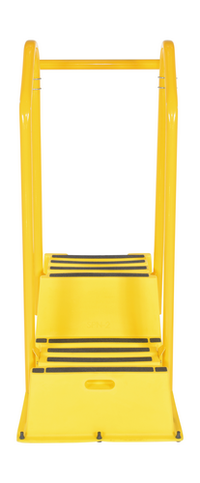 Thumbnail for Polyethylene Nestable with Hand and Back Rails Casters 2 Step 500 Lb. Capacity Yellow