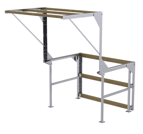 Aluminum Knockdown Mezzanine Safety Gate 42-7/8 In Handrail Height Silver