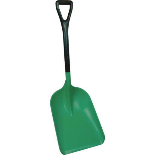 Safety Shovel w/ Standard Handle, 13.8" Blade, Green41" D-Grip (Lrg Blade, Std D)