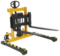 Thumbnail for Steel Stacker Manual Pump 2 - 35 In. 3,000 Lb. Capacity Black / Yellow