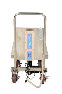 Thumbnail for Partially Stainless Steel Linear Actuated Elevating Cart 19-1/2 In. x 32 In. 500 Lb. Capacity Blue/Silver