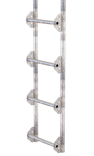 Galvanized Tank Access Ladder 12 Ft. 300 Lb. Capacity Silver