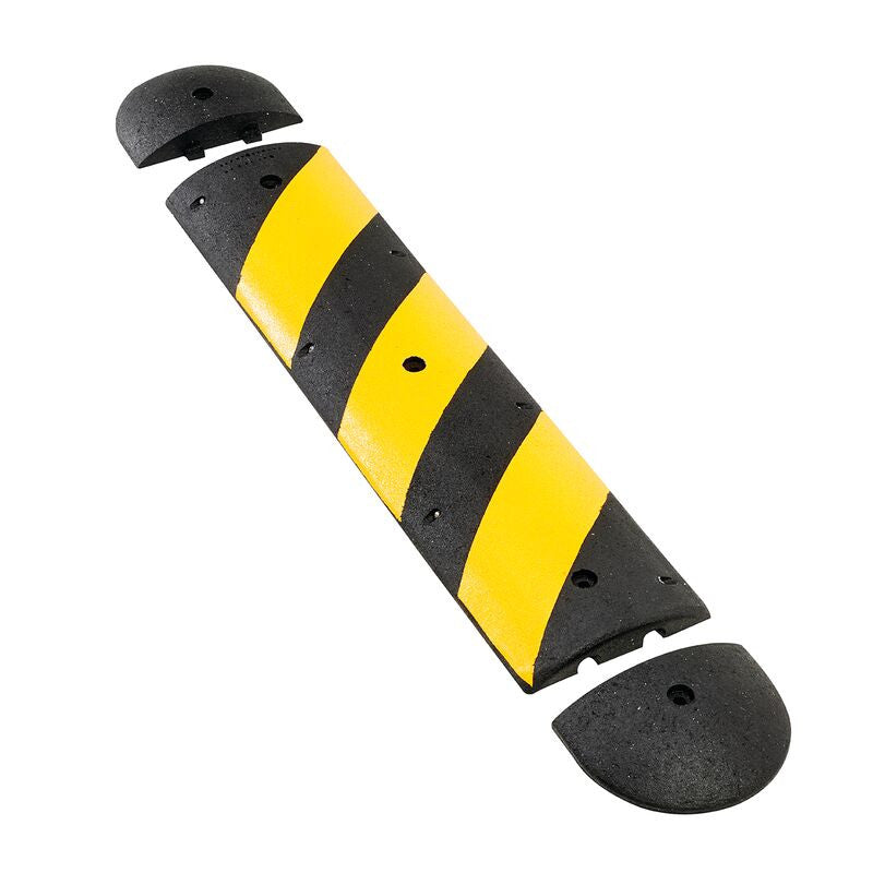 4 ft Easy Rider® Speed Bump, Recycled Rubber, Yellow/Black - GNRS2411YB