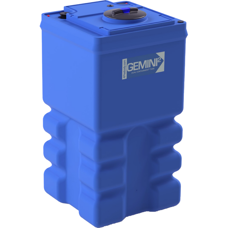 95 Gal Gemini² Dual Containment® Tank - LPE HD 1.9 - Blue - Ribbed