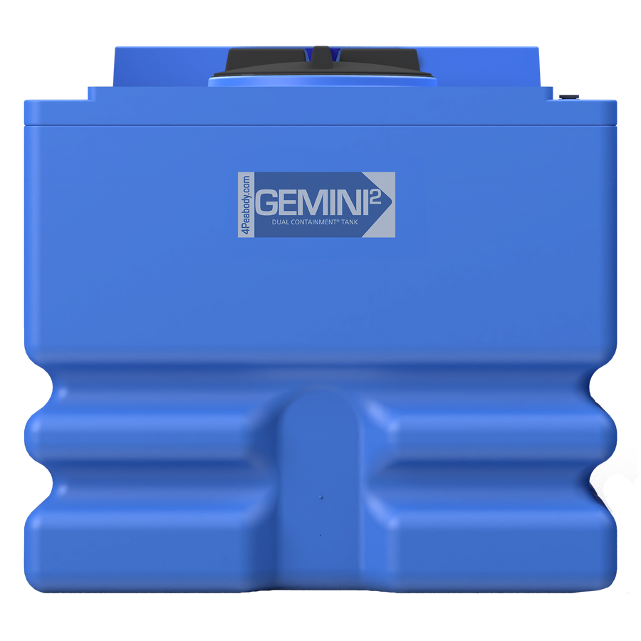 240 Gal Gemini² Dual Containment® Tank - Ribbed - LPE 1.5 - Blue 