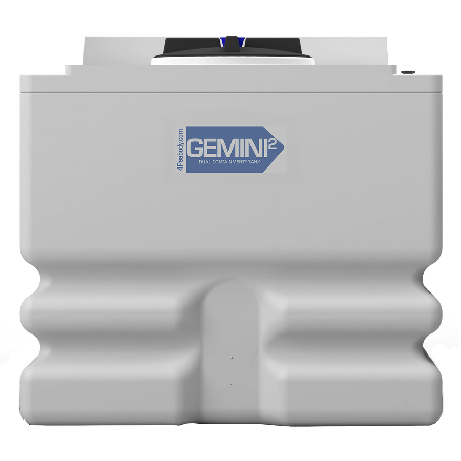 240 Gal Gemini² Dual Containment® Tank - Ribbed - LPE 1.5 - Natural 