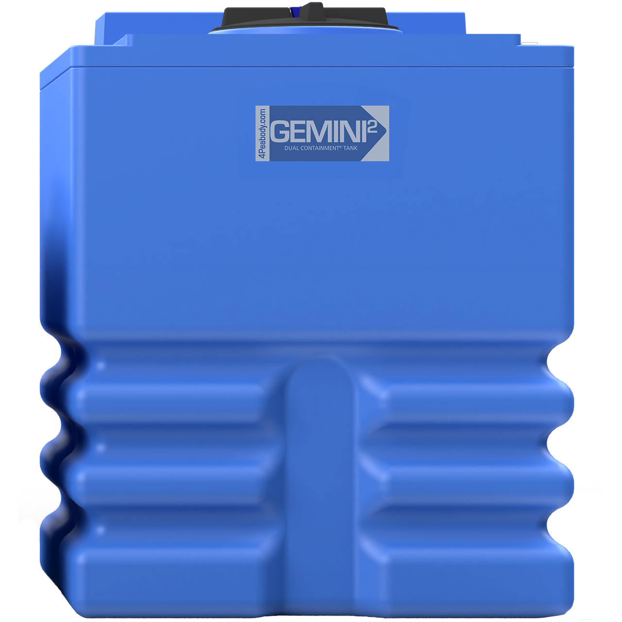 340 Gal Gemini² Dual Containment® Tank - Ribbed - LPE 1.5 - Blue 