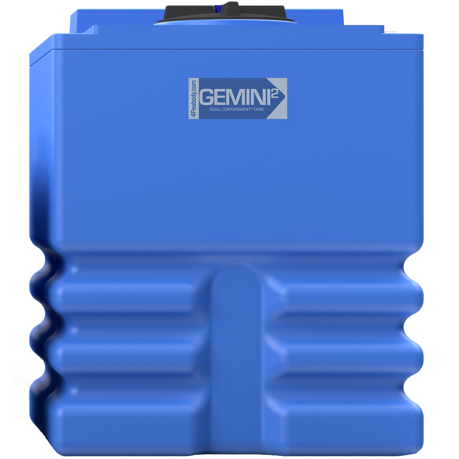 340 Gal Gemini² Dual Containment® Tank - Ribbed - LPE 1.5 - Blue 