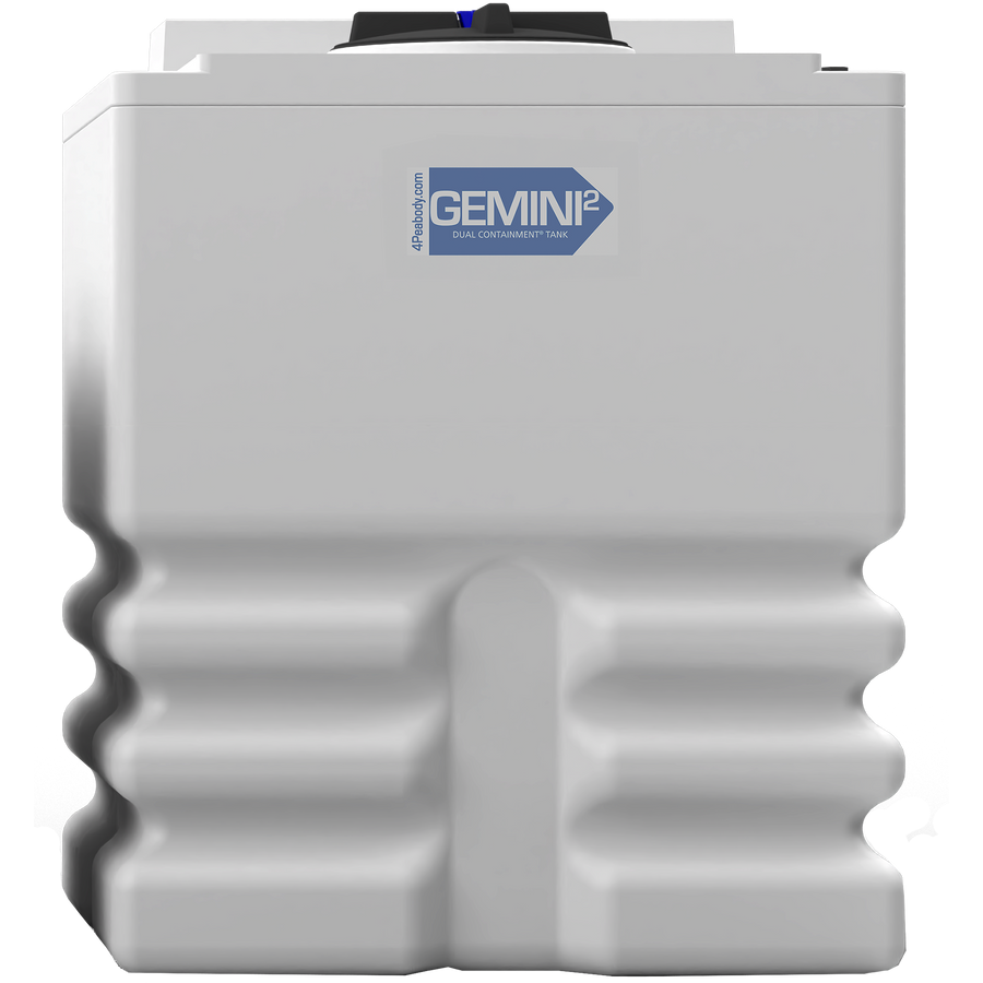 340 Gal Gemini² Dual Containment® Tank - Ribbed - LPE 1.5 - Natural 