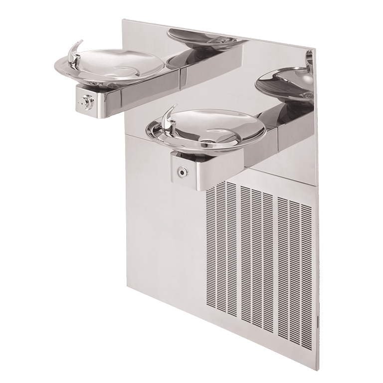 Chilled Wall Mount ADA Touchless/Push Button High Polished Dual Fountain