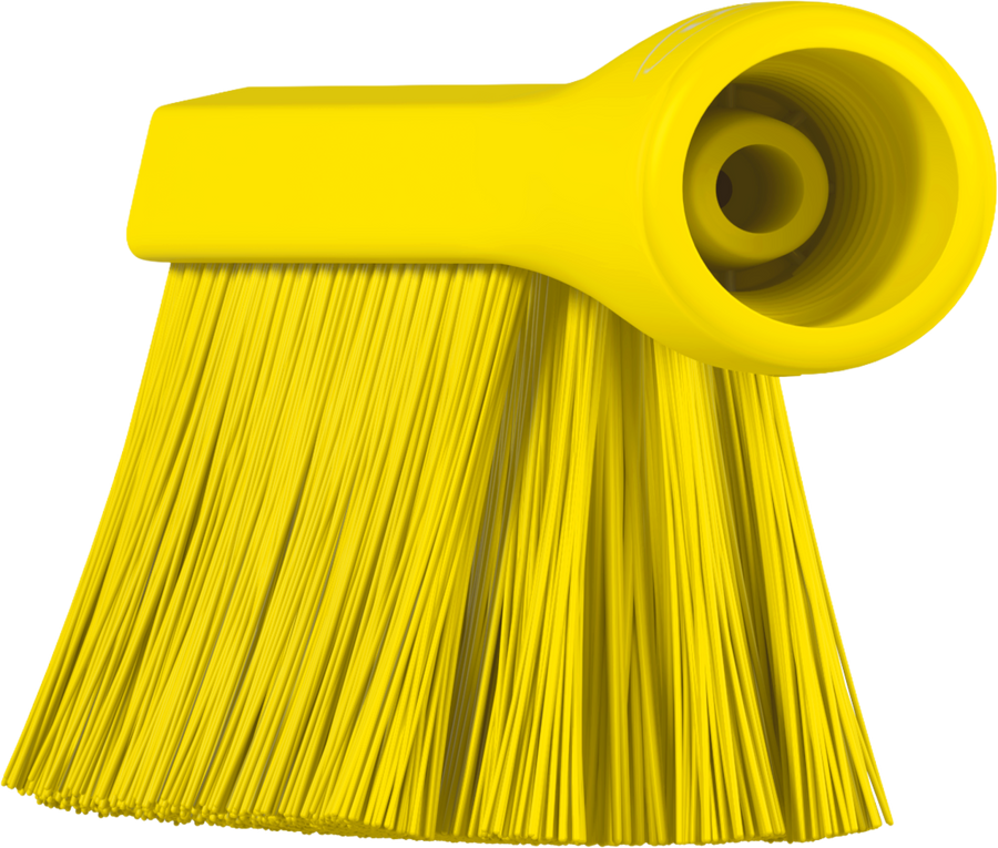 Vikan Dual Reach Brush, Threaded, 10.2", Medium, Yellow