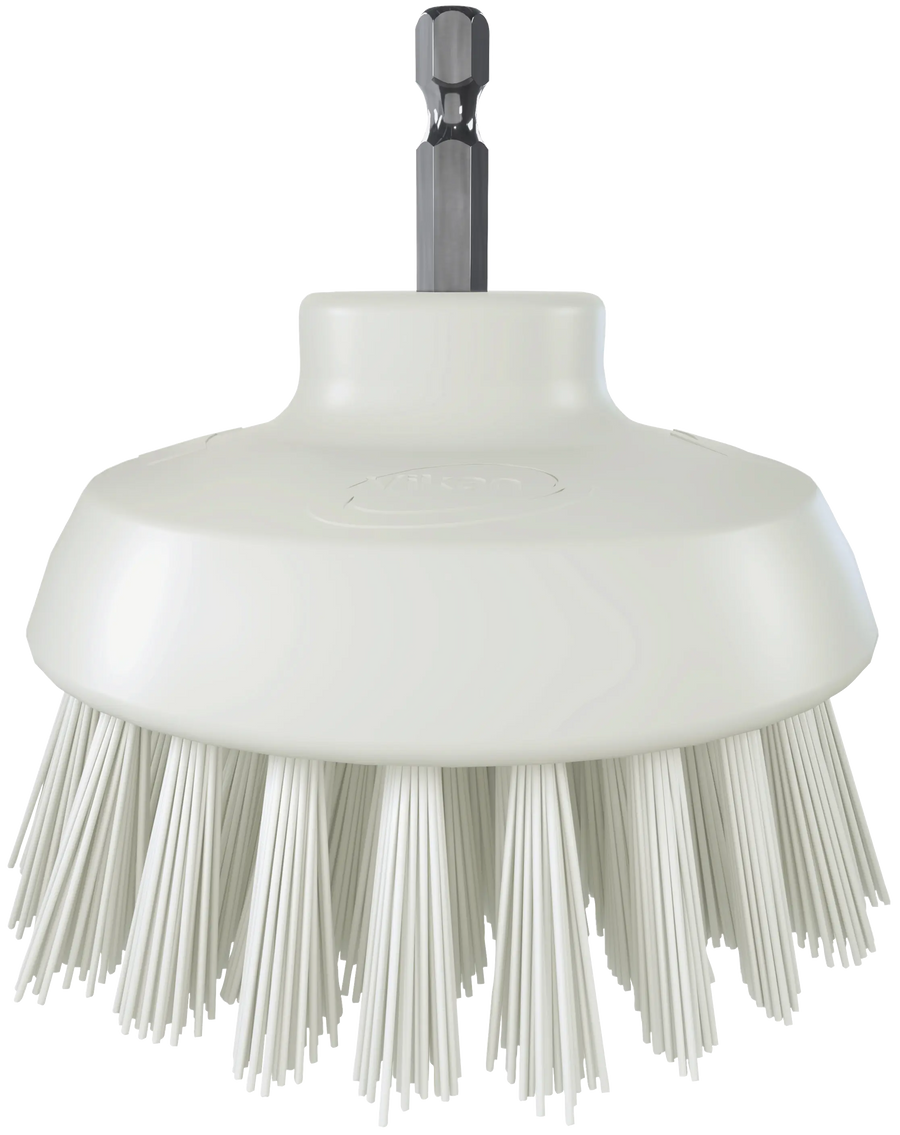 Vikan HyDrive Round Brush, White