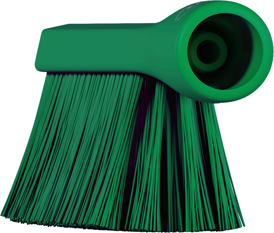 Vikan Dual Reach Brush, Threaded, 10.2", Medium, Green