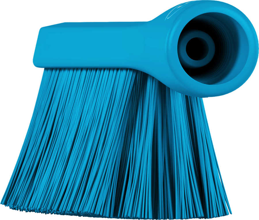 Vikan Dual Reach Brush, Threaded, 10.2", Medium, Blue