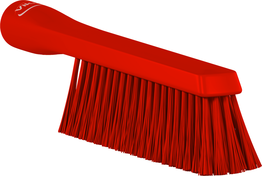 Vikan Dual Reach Brush, Threaded, 10.2", Medium, Red