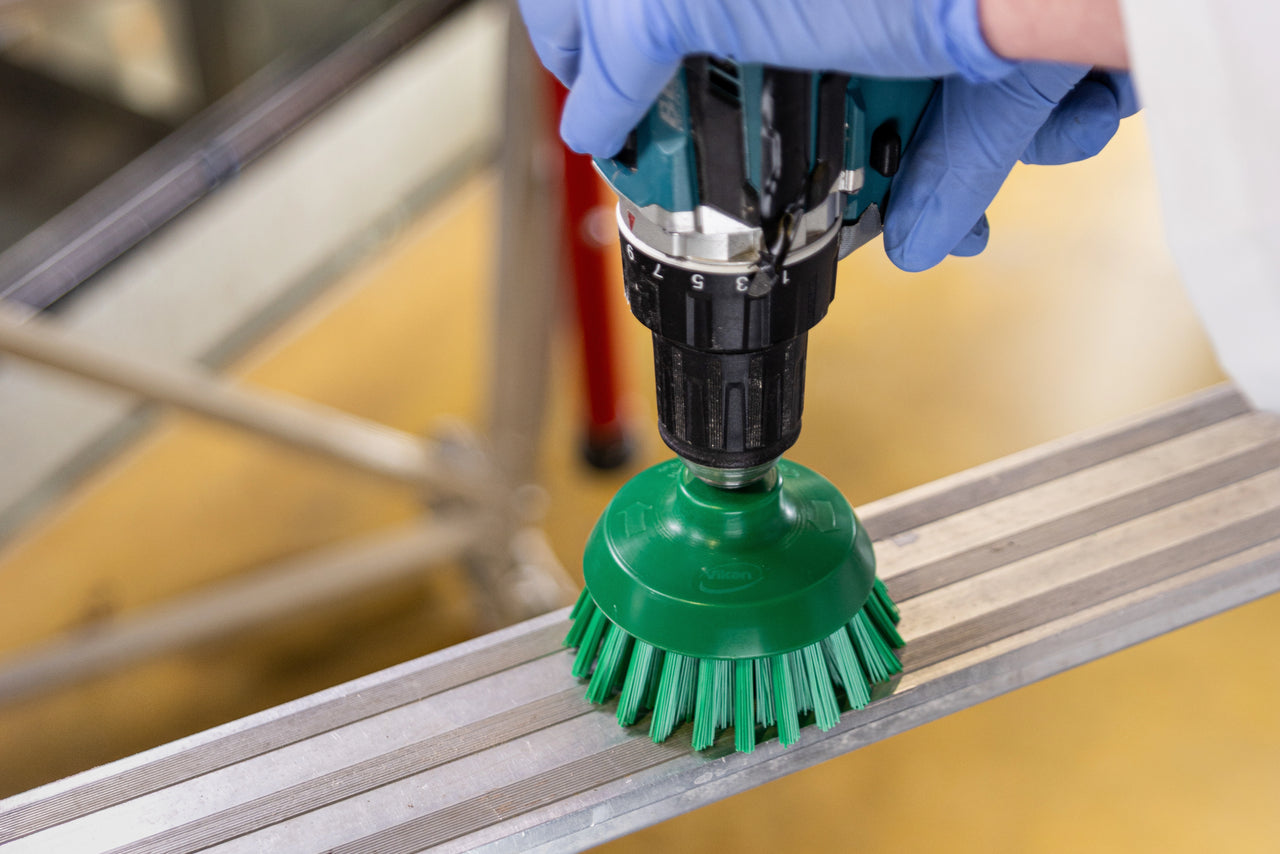 Vikan HyDrive Round Brush, Green