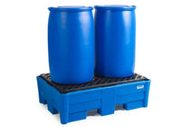 Thumbnail for POLY SAFE SPILL - 2 DRUM SPILL CONTAINMENT PALLET - SAFE ACID STORAGE- PE GRATING