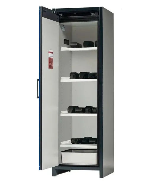 ASECOS LITHIUM-ION STORAGE CABINET - 90 MINUTE - SINGLE DOOR - 60 CM - 60W - 4 SHELVES