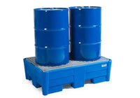 Thumbnail for POLY SAFE SPILL - 2 DRUM SPILL CONTAINMENT PALLET - SAFE ACID STORAGE - GALVANIZED GRATING