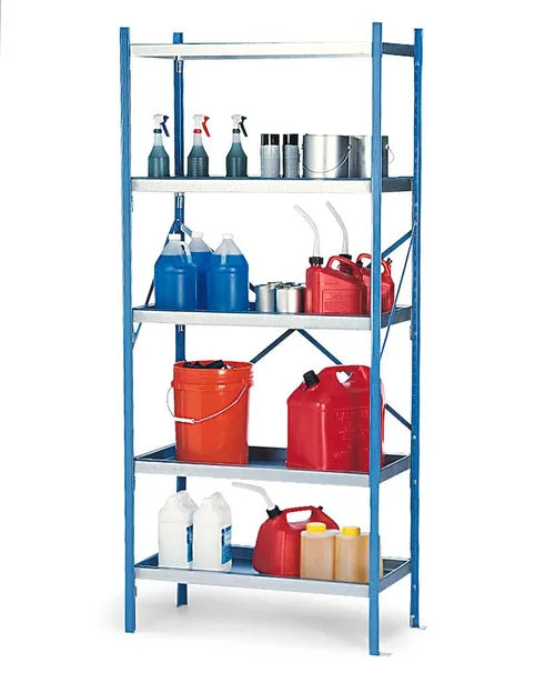 SPILL CONTAINMENT SHELVING - 24" SHELVING - 4 SHELVES - GALVANIZED